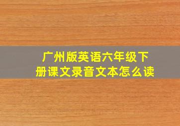 广州版英语六年级下册课文录音文本怎么读