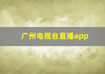 广州电视台直播app