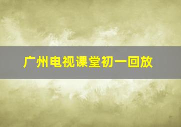 广州电视课堂初一回放