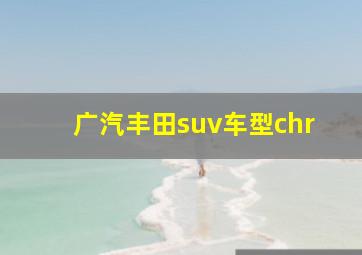 广汽丰田suv车型chr