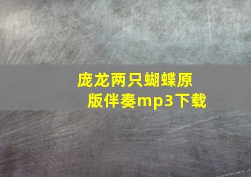 庞龙两只蝴蝶原版伴奏mp3下载