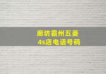 廊坊霸州五菱4s店电话号码