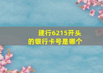 建行6215开头的银行卡号是哪个