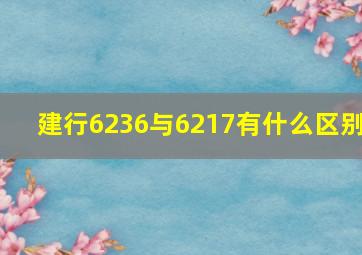 建行6236与6217有什么区别