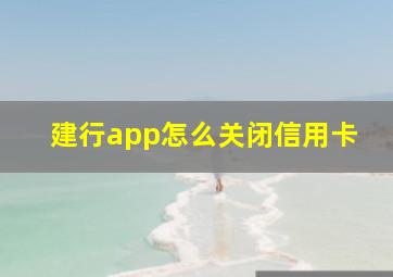 建行app怎么关闭信用卡