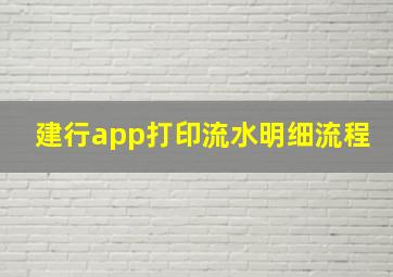 建行app打印流水明细流程