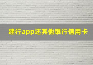 建行app还其他银行信用卡