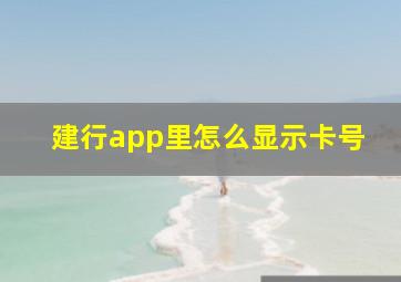 建行app里怎么显示卡号