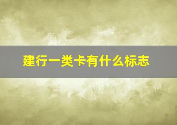 建行一类卡有什么标志