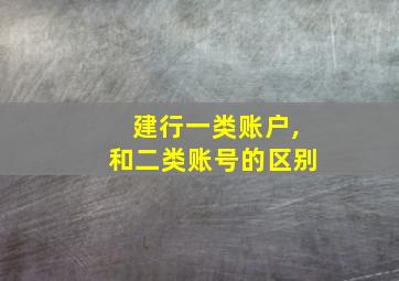 建行一类账户,和二类账号的区别