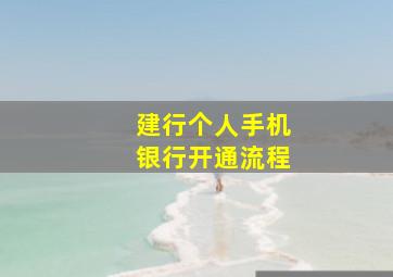 建行个人手机银行开通流程