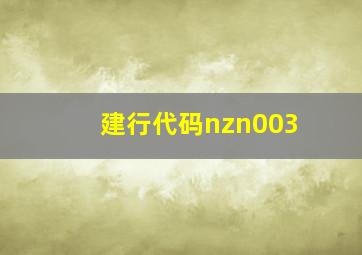 建行代码nzn003