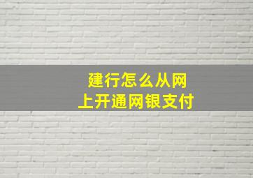 建行怎么从网上开通网银支付