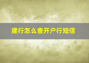 建行怎么查开户行短信