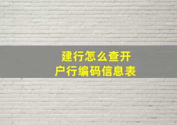 建行怎么查开户行编码信息表