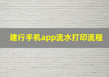 建行手机app流水打印流程