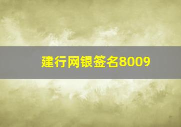 建行网银签名8009