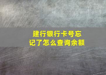 建行银行卡号忘记了怎么查询余额