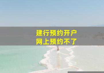 建行预约开户网上预约不了