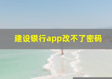 建设银行app改不了密码