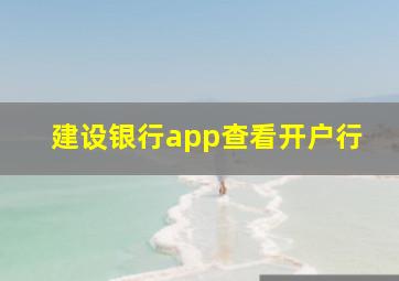 建设银行app查看开户行