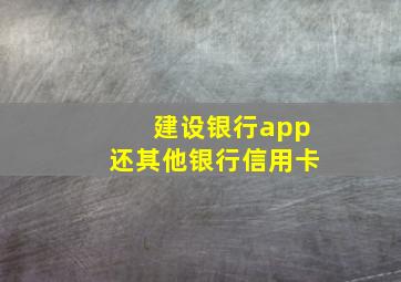 建设银行app还其他银行信用卡