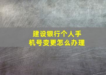 建设银行个人手机号变更怎么办理