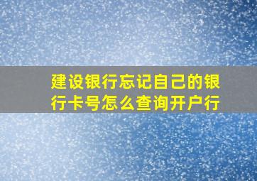 建设银行忘记自己的银行卡号怎么查询开户行