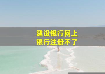 建设银行网上银行注册不了