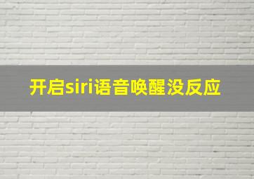 开启siri语音唤醒没反应