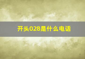 开头028是什么电话