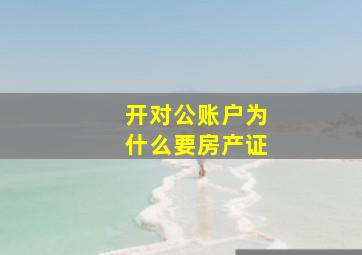 开对公账户为什么要房产证