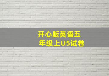 开心版英语五年级上U5试卷