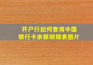 开户行如何查询中国银行卡余额明细表图片