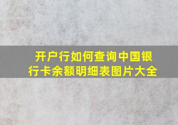 开户行如何查询中国银行卡余额明细表图片大全