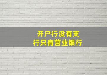 开户行没有支行只有营业银行