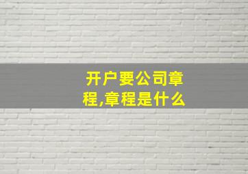 开户要公司章程,章程是什么