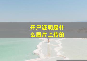 开户证明是什么图片上传的