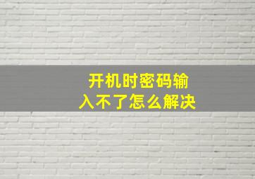 开机时密码输入不了怎么解决