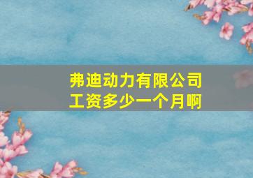 弗迪动力有限公司工资多少一个月啊