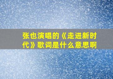 张也演唱的《走进新时代》歌词是什么意思啊