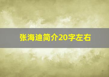 张海迪简介20字左右