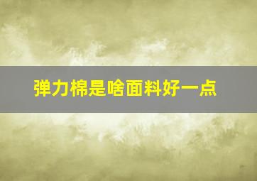 弹力棉是啥面料好一点