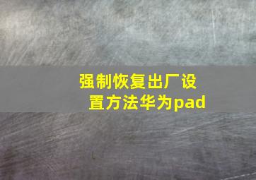 强制恢复出厂设置方法华为pad