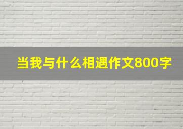 当我与什么相遇作文800字