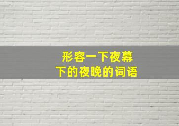 形容一下夜幕下的夜晚的词语