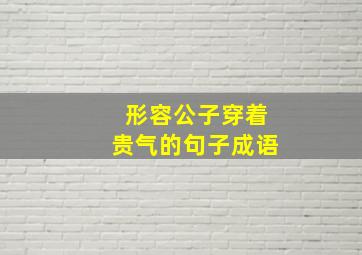 形容公子穿着贵气的句子成语