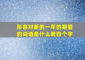 形容对新的一年的期望的词语是什么呢四个字