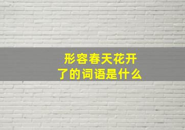 形容春天花开了的词语是什么