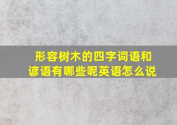 形容树木的四字词语和谚语有哪些呢英语怎么说